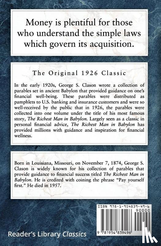 Clason, George S - The Richest Man in Babylon - The Original 1926 Classic (Reader's Library Classics)
