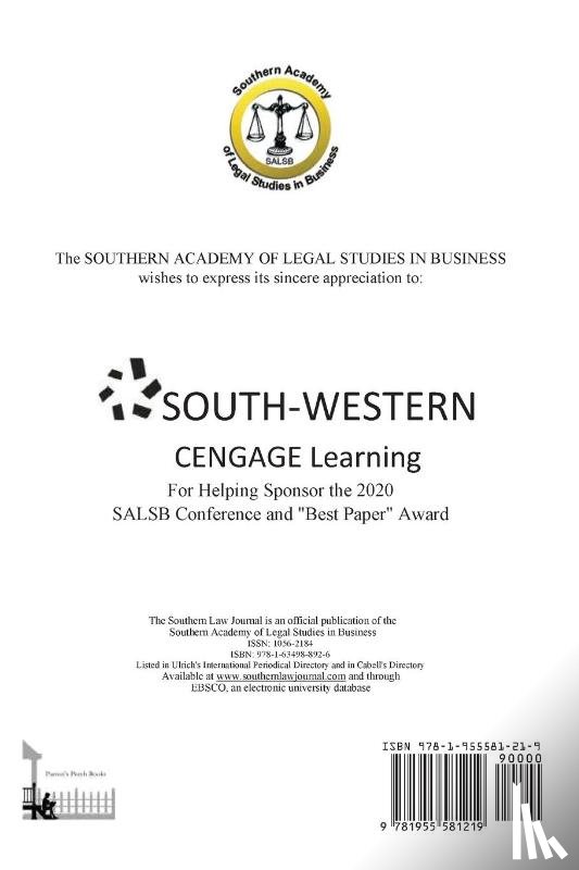  - Southern Law Journal Fall 2021