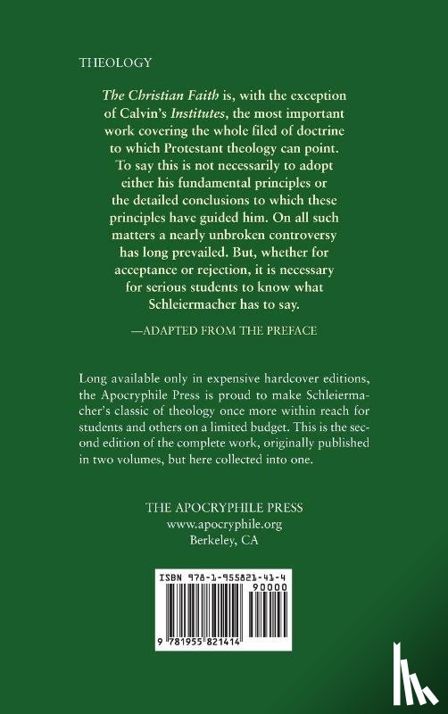 Schleiermacher, Friedrich - Christian Faith