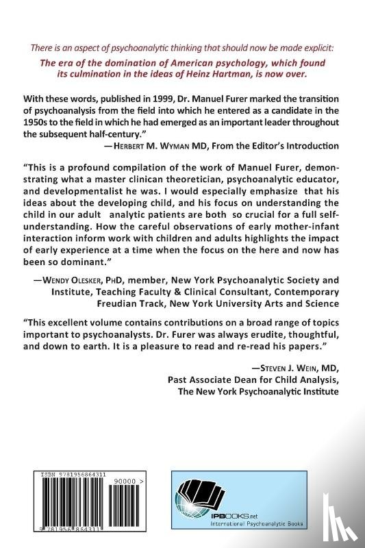 Furer, Manuel - The Analytic Patient and the Developing Child