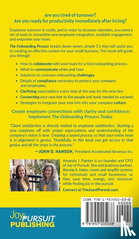 Painter, Amanda J, Haire, Brenda a - The Onboarding Process