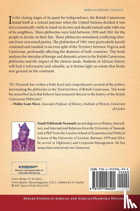 Nyamndi, Fondi Ndifontah - The Politics of the British Cameroons Plebiscites