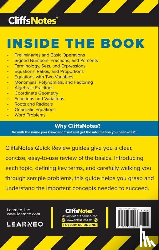 Bobrow, Jerry, Kohn, Ed - CliffsNotes Algebra I