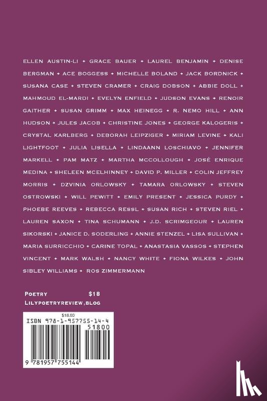  - Lily Poetry Review Issue 8