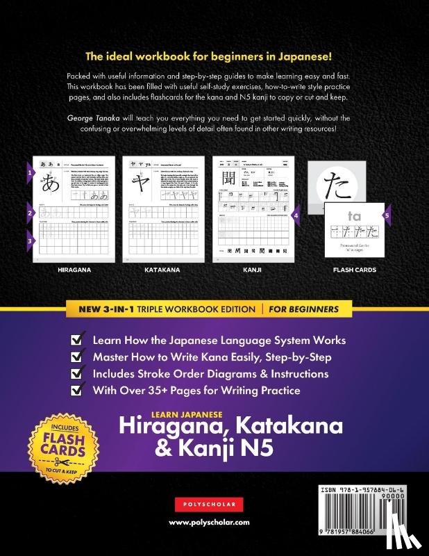 Tanaka, George, Polyscholar - Learn Japanese Hiragana, Katakana and Kanji N5 - Workbook for Beginners