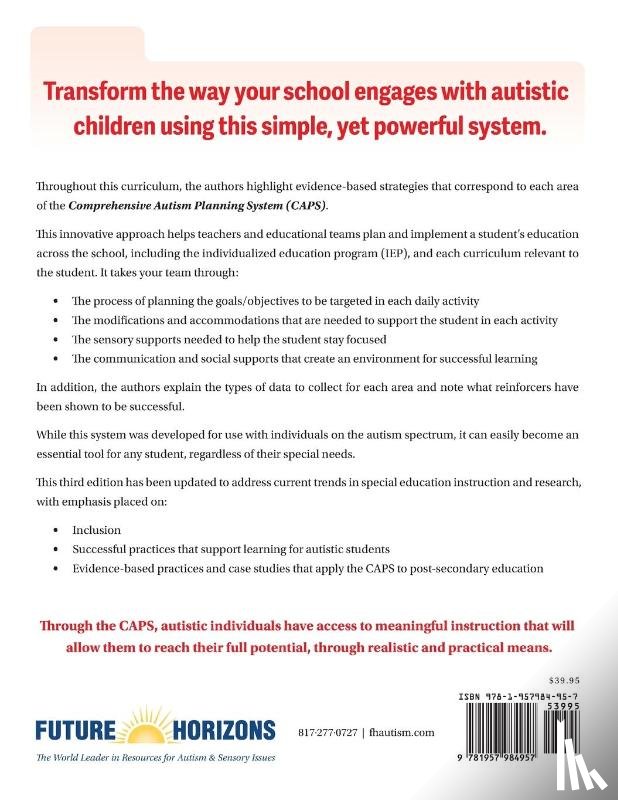 Henry, Shawn A., Myles, Brenda Smith - Comprehensive Autism Planning System (CAPS) for Individuals with Autism Spectrum Disorders and Related Disabilities