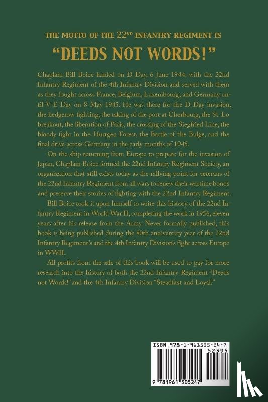 Boice, William S. - History of the 22nd Infantry Regiment in World War II