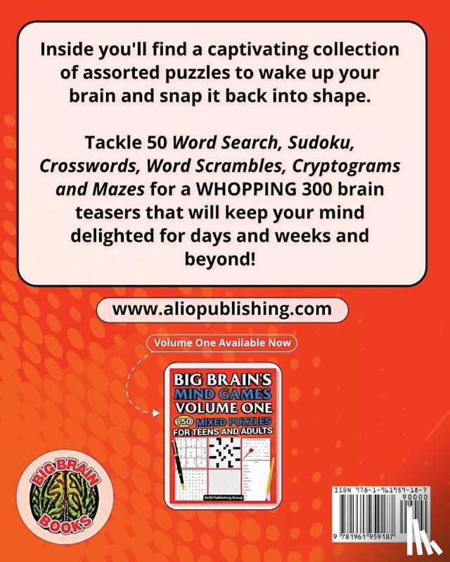 Alio Publishing Group - Big Brain's Mind Games Volume Two 300 Mixed Puzzles for Teens and Adults