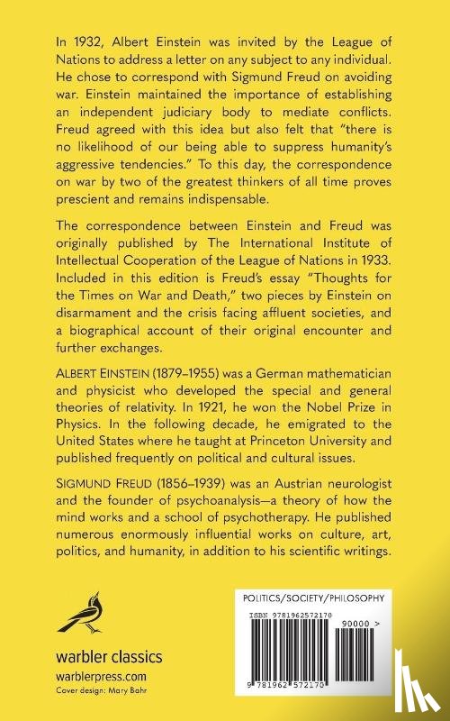 Einstein, Albert, Freud, Sigmund - Why War? A Correspondence Between Albert Einstein and Sigmund Freud (Warbler Classics Annotated Edition)