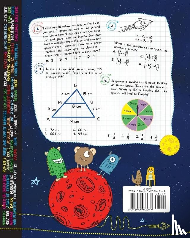 Brain Hunter Prep - Math Practice Workbook Grades 6-8