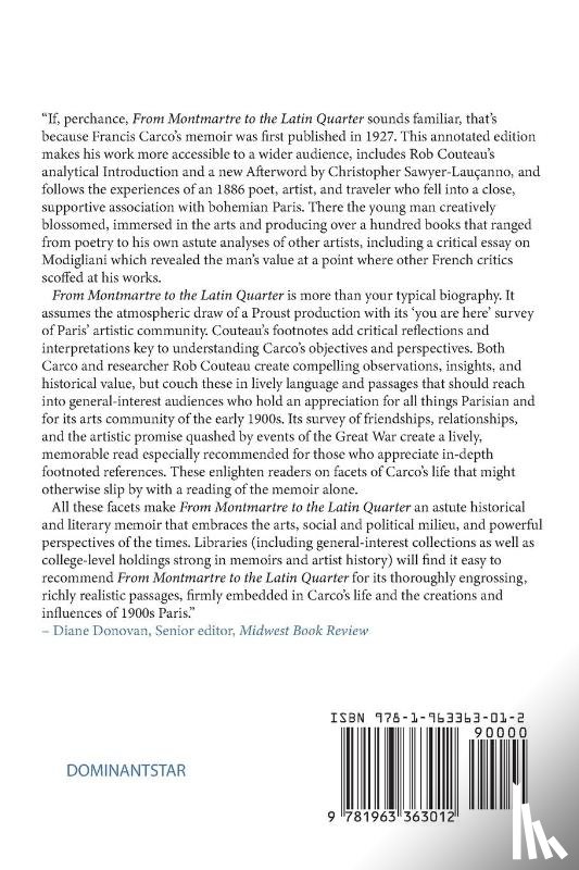 Carco, Francis, Couteau, Rob, Sawyer-Laucanno, Christopher - From Montmartre to the Latin Quarter. Edited with Annotations and an Introduction by Rob Couteau