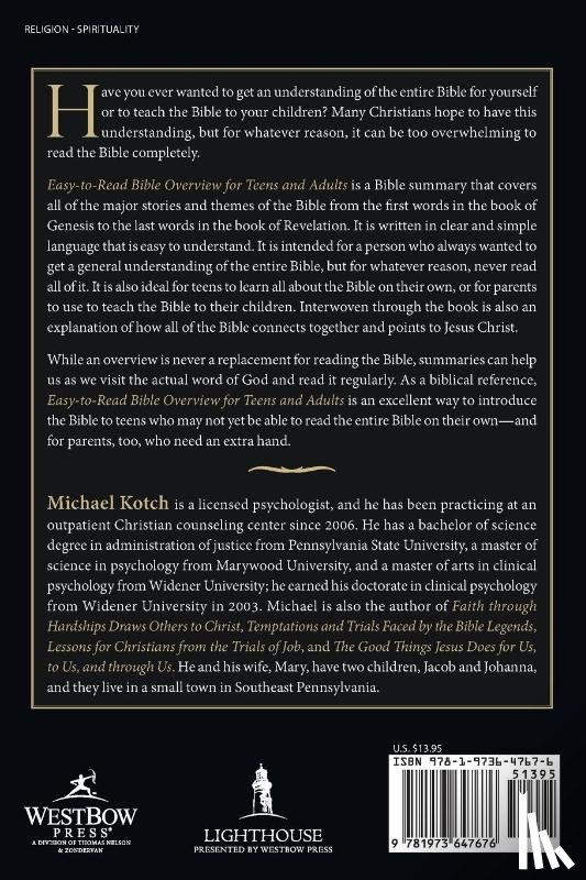 Kotch, Michael - Easy to Read Bible Summary for Teens and Adults