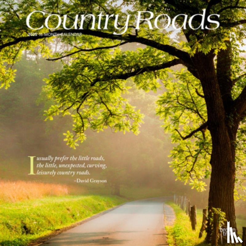 Browntrout - Country Roads 2025 12 X 24 Inch Monthly Square Wall Calendar Plastic-Free