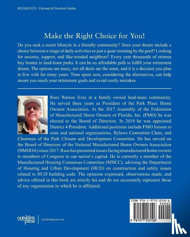 Watson, Russell S - Retirement in Florida Manufactured Homes & The Land-Lease Option
