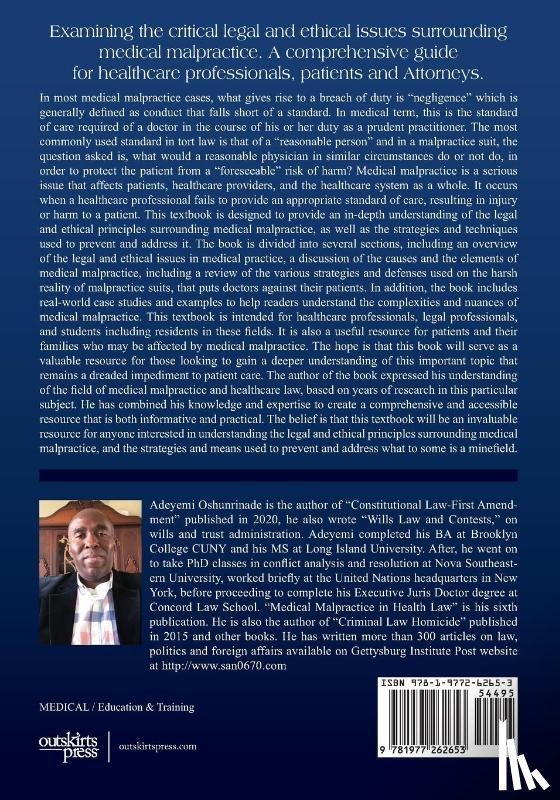 Oshunrinade, Adeyemi - Medical Malpractice in Health Law