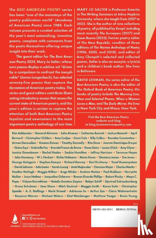 Lehman, David, Salter, Mary Jo - The Best American Poetry 2024
