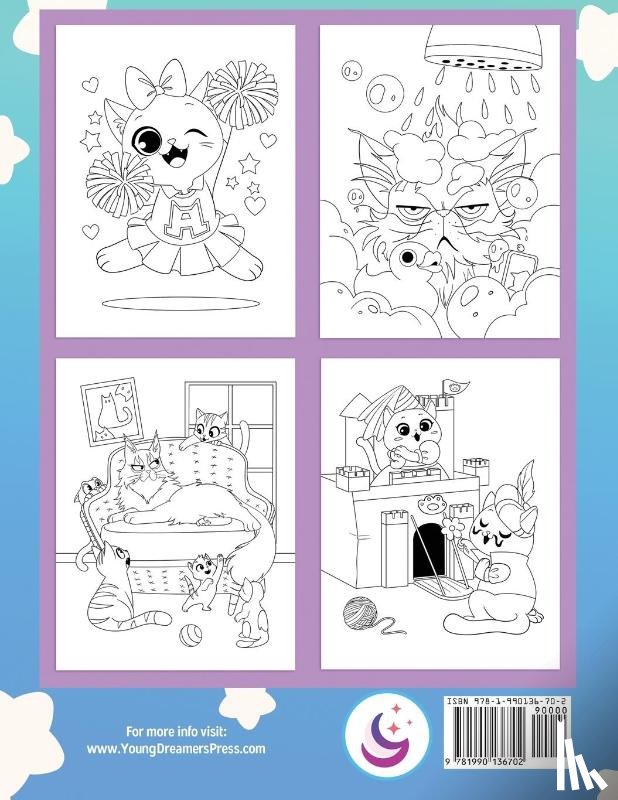 Young Dreamers Press - Cat Coloring Book for Kids Ages 4-8