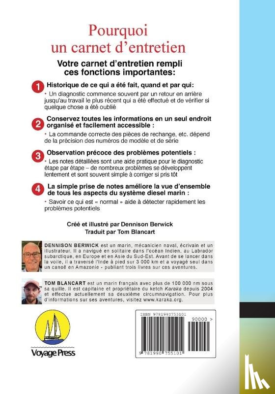 Berwick, Dennison - Carnet d'entretien - Installation moteur unique
