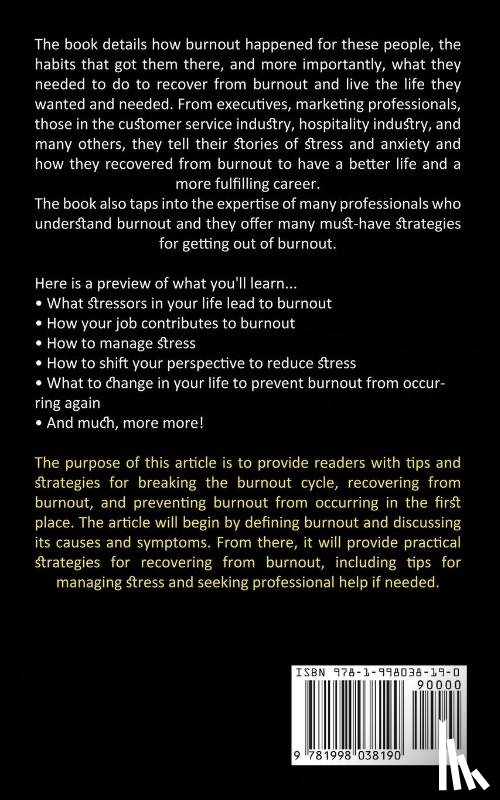 Younger, Jesse - Burnout Recovery