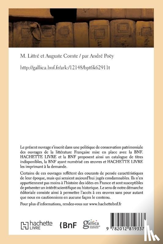 Poey, Andre - M. Littre Et Auguste Comte