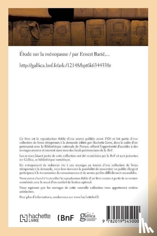 Barie, Ernest - Etude Sur La Menopause