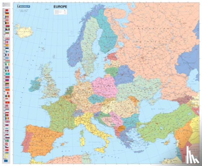 Michelin - Europe Political - Michelin rolled & tubed wall map Encapsulated