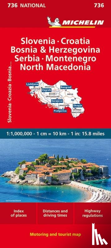 Michelin - Slovenia, Croatia, Bosnia - Michelin National Map 736