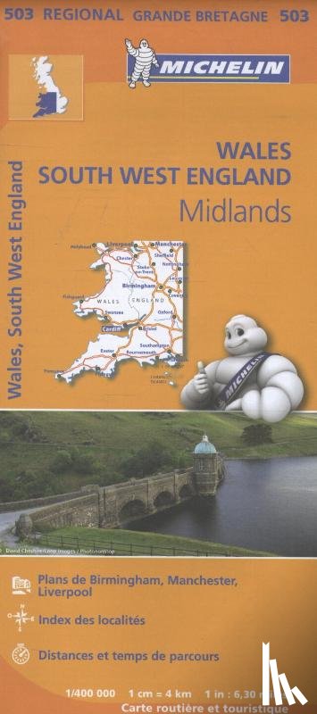 Michelin - Michelin Wegenkaart 503 Wales, Engeland Zuidwest Midlands