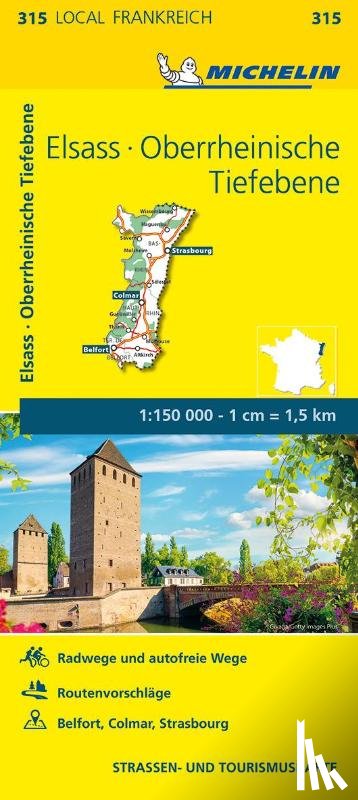  - Michelin Localkarte Elsass Oberrheinische Tiefebene 1 : 150 000 (315)