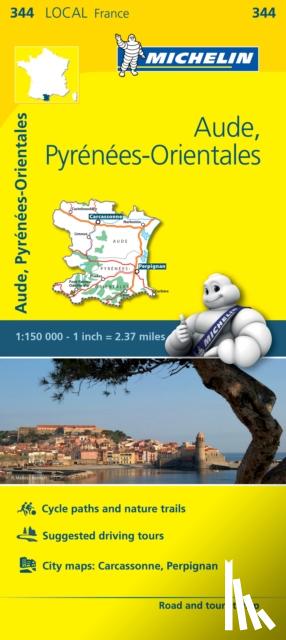 Michelin - Aude, Pyrenees-Orientales - Michelin Local Map 344