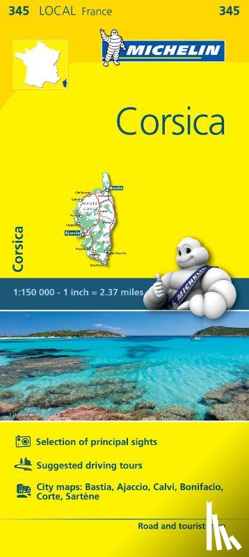 Michelin - Corse-du-Sud, Haute-Corse - Michelin Local Map 345