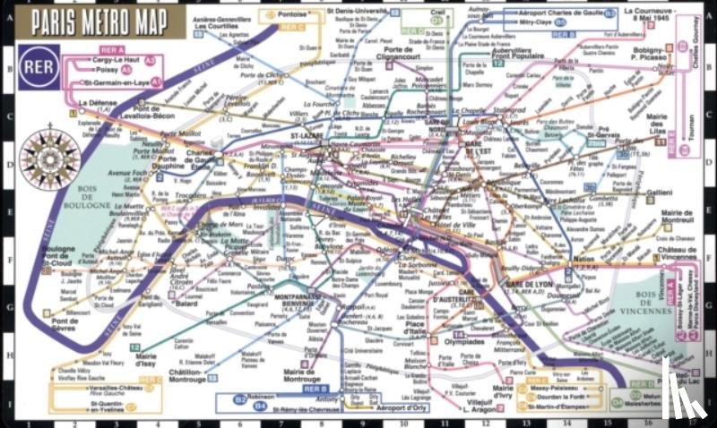 Michelin - Streetwise Paris Metro Map - Laminated Metro Map of Paris, France