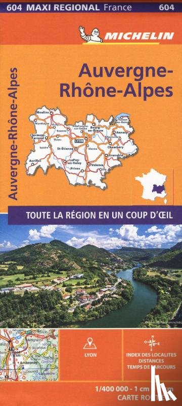  - AUVERGNE-RHONE-ALPES, France - Michelin Maxi Regional Map 604
