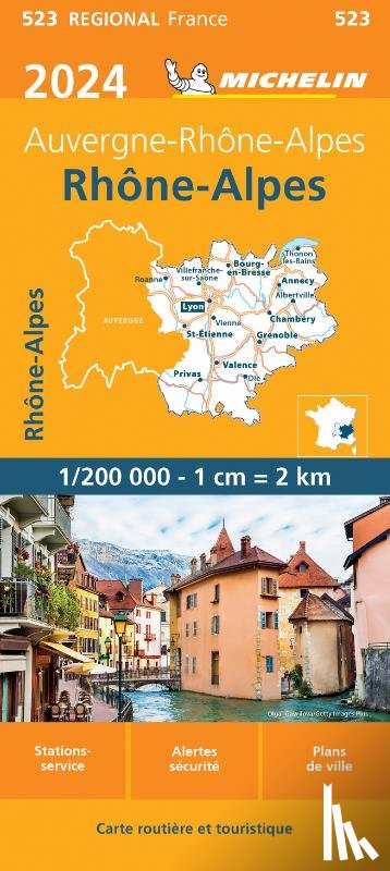  - Michelin Wegenkaart 523 Rhône-Alpes 2024