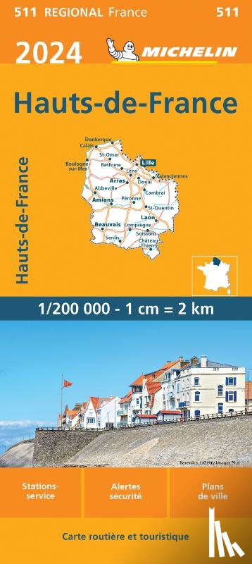  - Michelin Wegenkaart 511 Hauts-de-France 2024