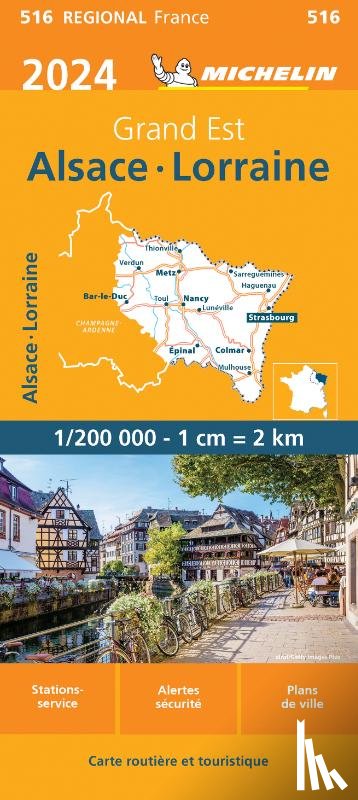  - Michelin Wegenkaart 516 Alsace, Lorraine / Elzas, Lotharingen 2024