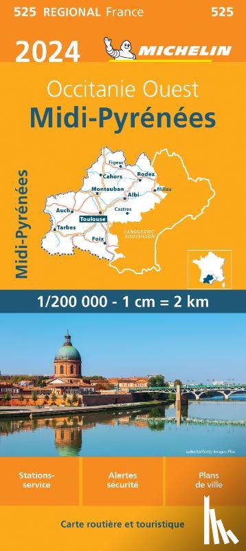  - Michelin Wegenkaart 525 Midi-Pyrénées 2024