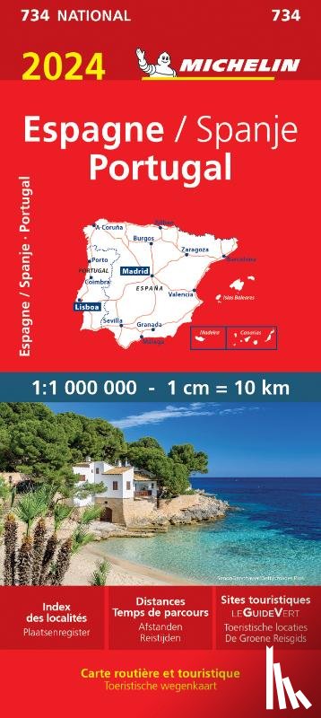  - Michelin Wegenkaart 734 Spanje & Portugal 2024