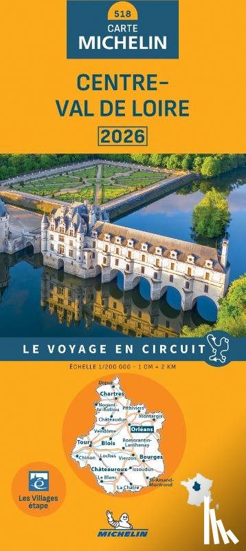  - Michelin Wegenkaart 518 Centre-Val de Loire 2026