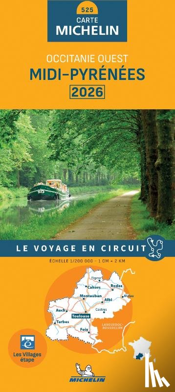  - Michelin Wegenkaart 525 Midi-Pyrenees 2026
