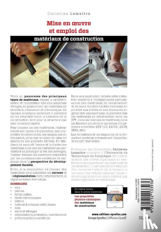 Lemaitre, Christian - Mise en oeuvre et emploi des materiaux de construction