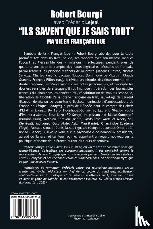 Bourgi, Robert, Lejeal, Frédéric - "Ils savent que je sais tout"