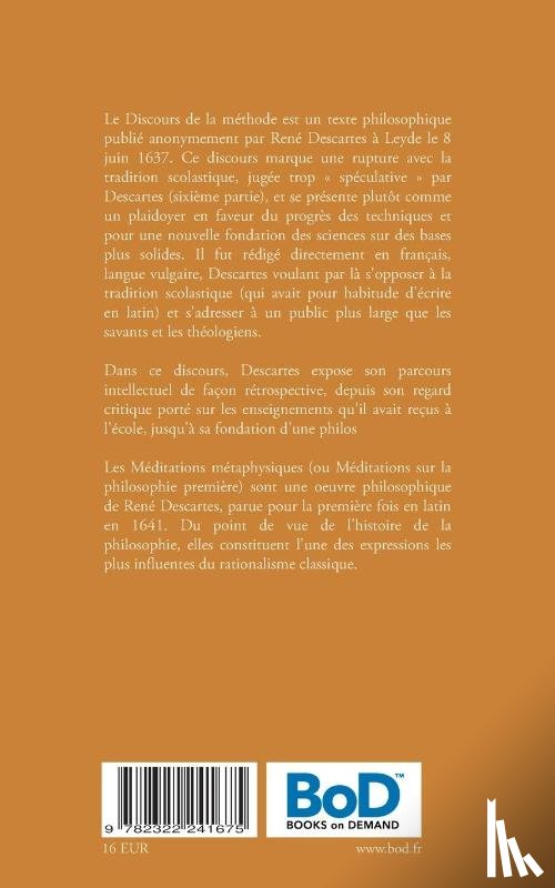 Descartes, Rene - Discours de la methode - Meditations metaphysiques