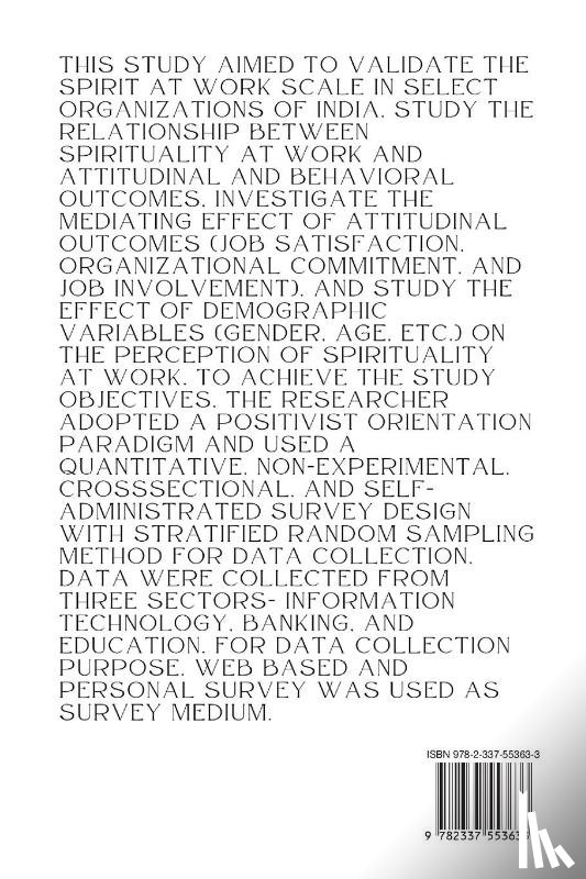 Miya, C. - Spirituality at Work A Study of Selected Organizations