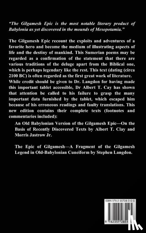 Clay, Albert T, Jastrow Jr - The Epic of Gilgamesh