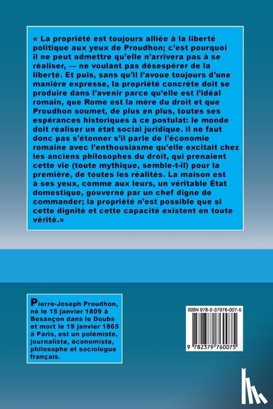 Proudhon, Pierre-Joseph - Theorie de la propriete