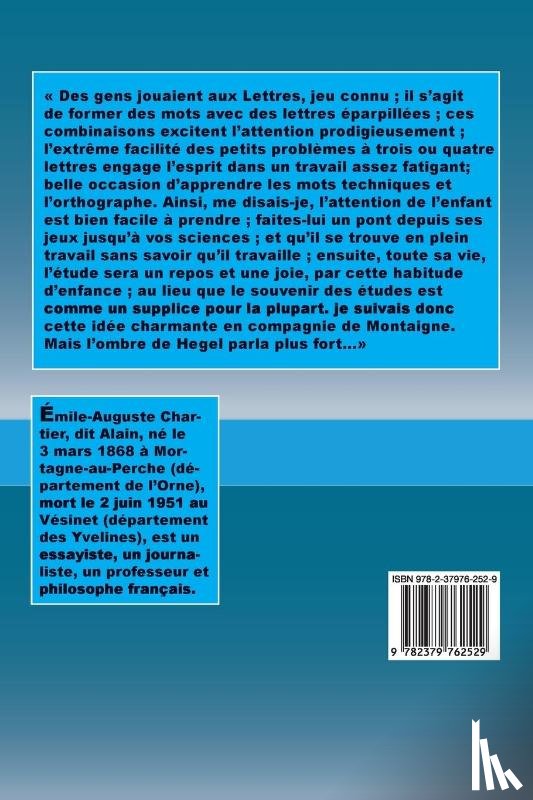 Alain - Propos sur l'éducation