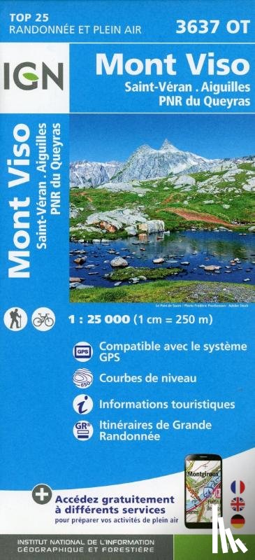  - Mont Viso. Saint -Véran. Aiguilles. Parc National du Queryras 1:25000