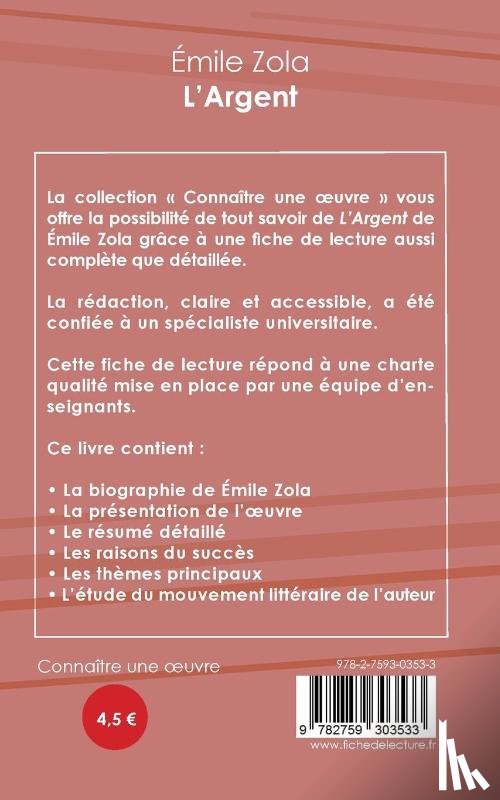 Zola, Emile - Fiche de lecture L'Argent de Emile Zola (Analyse litteraire de reference et resume complet)
