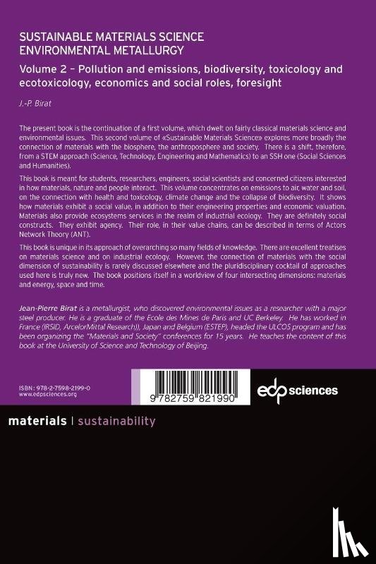 Birat, Jean-Pierre - Sustainable Materials Science - Environmental Metallurgy